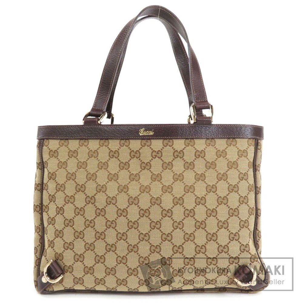 Gucci Monogram Abbey Tote bag GG canvas brown leathe
